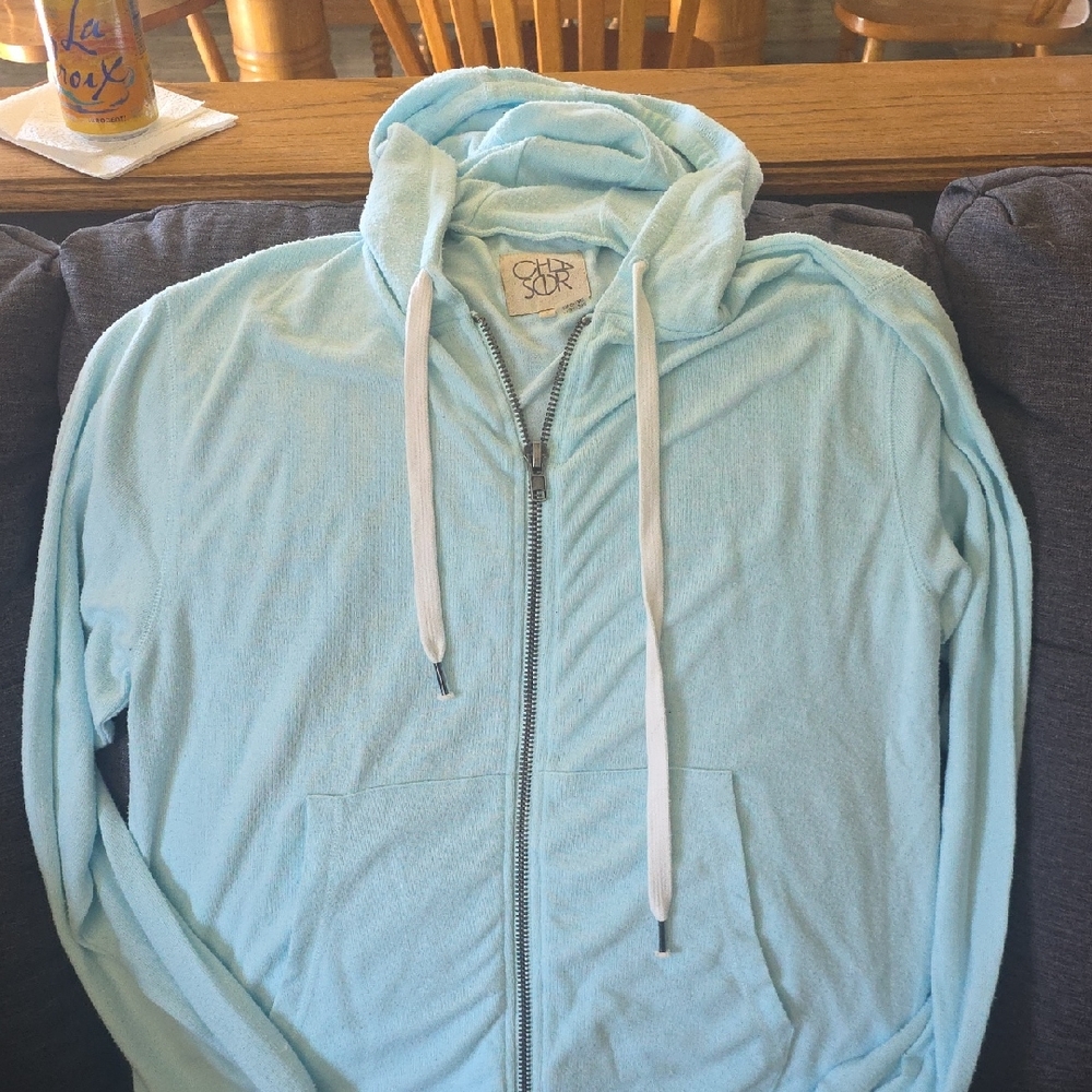 Chaser Light Blue Zip-Up Hoodie